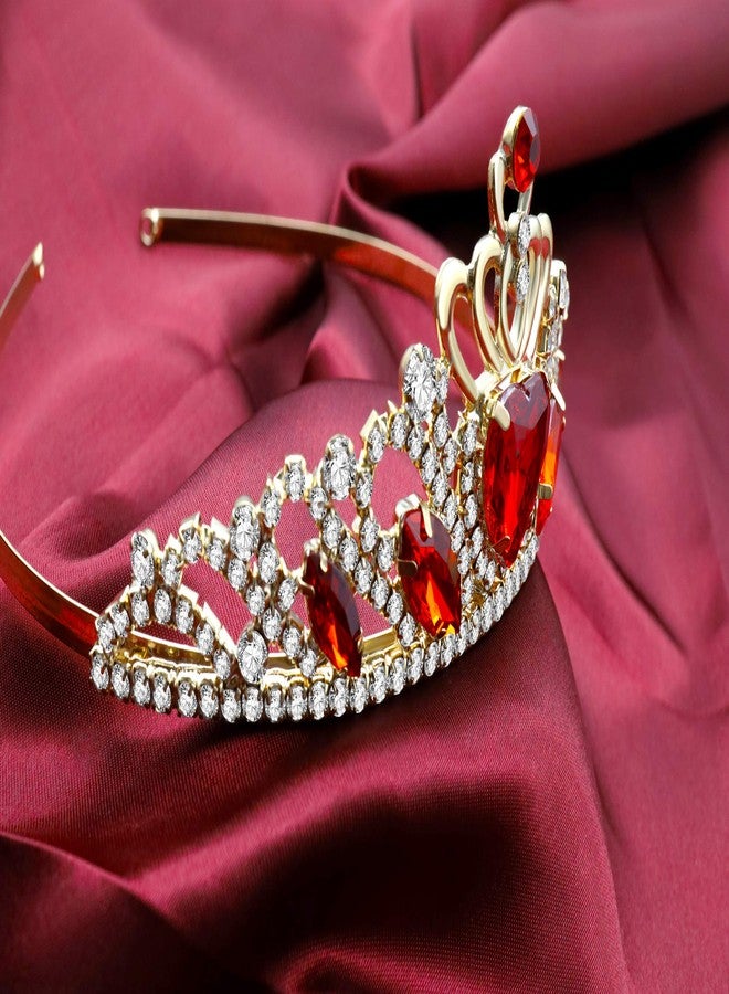HEIKLN Evie Red Heart Crown and Necklace Descendant 3 Gold Tiara Jewelry Set Queen of Hearts Gift for Party - Image 3